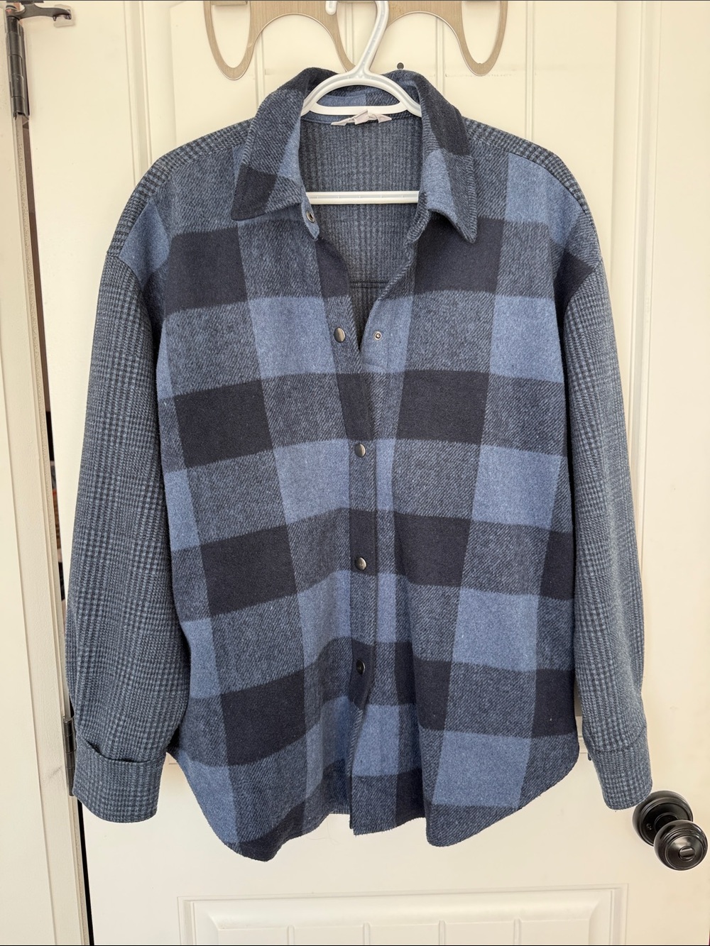 Steve Madden Blue Plaid Button-Front Shacket